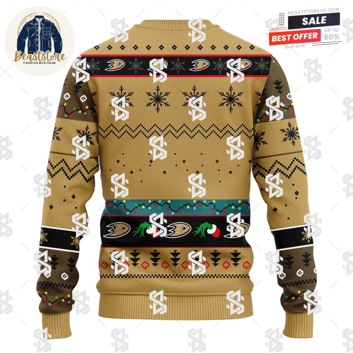 Anaheim Ducks Grinch Christmas Ugly Sweater