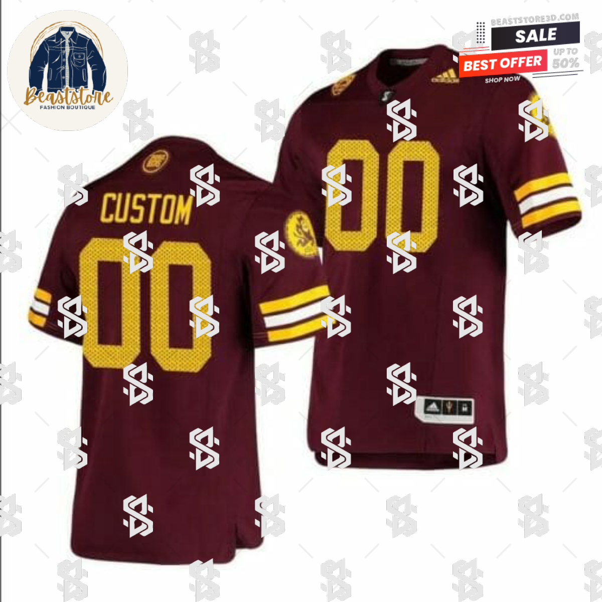Arizona State Sun Devils Custom Jersey Premier Football Maroon