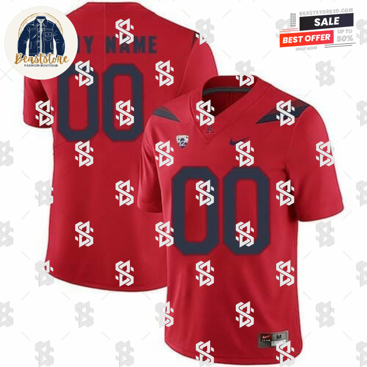 Arizona Wildcats Custom Football Jersey Name Number College Red