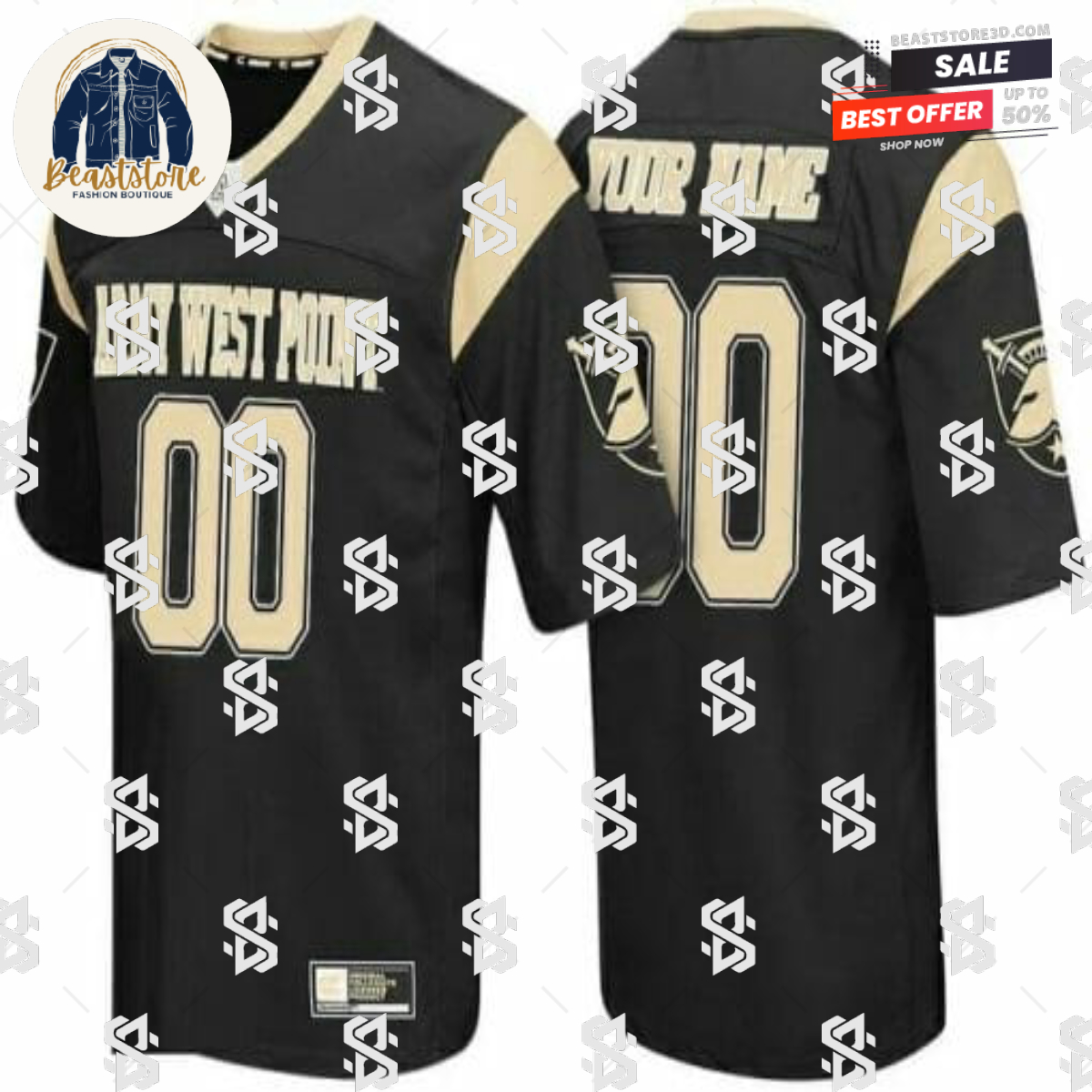 Army Black Knights Custom Jersey College Limited Football Black