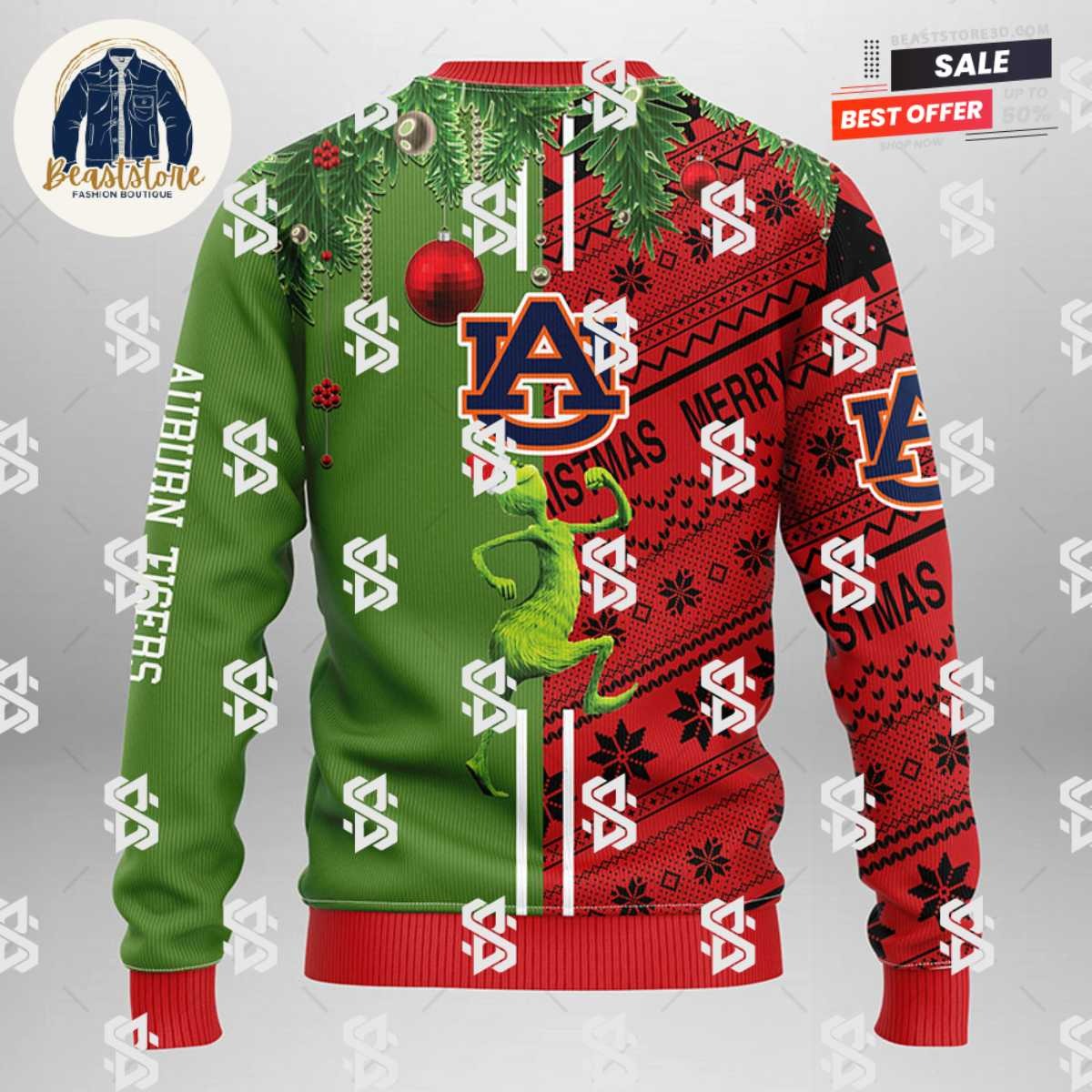 Auburn Tigers Grinch & Scooby-doo Christmas Ugly Sweater
