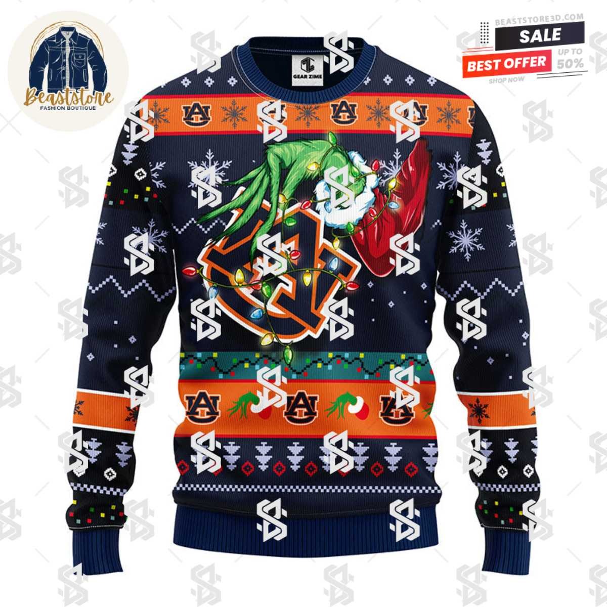 Auburn Tigers Grinch Christmas Ugly Sweater