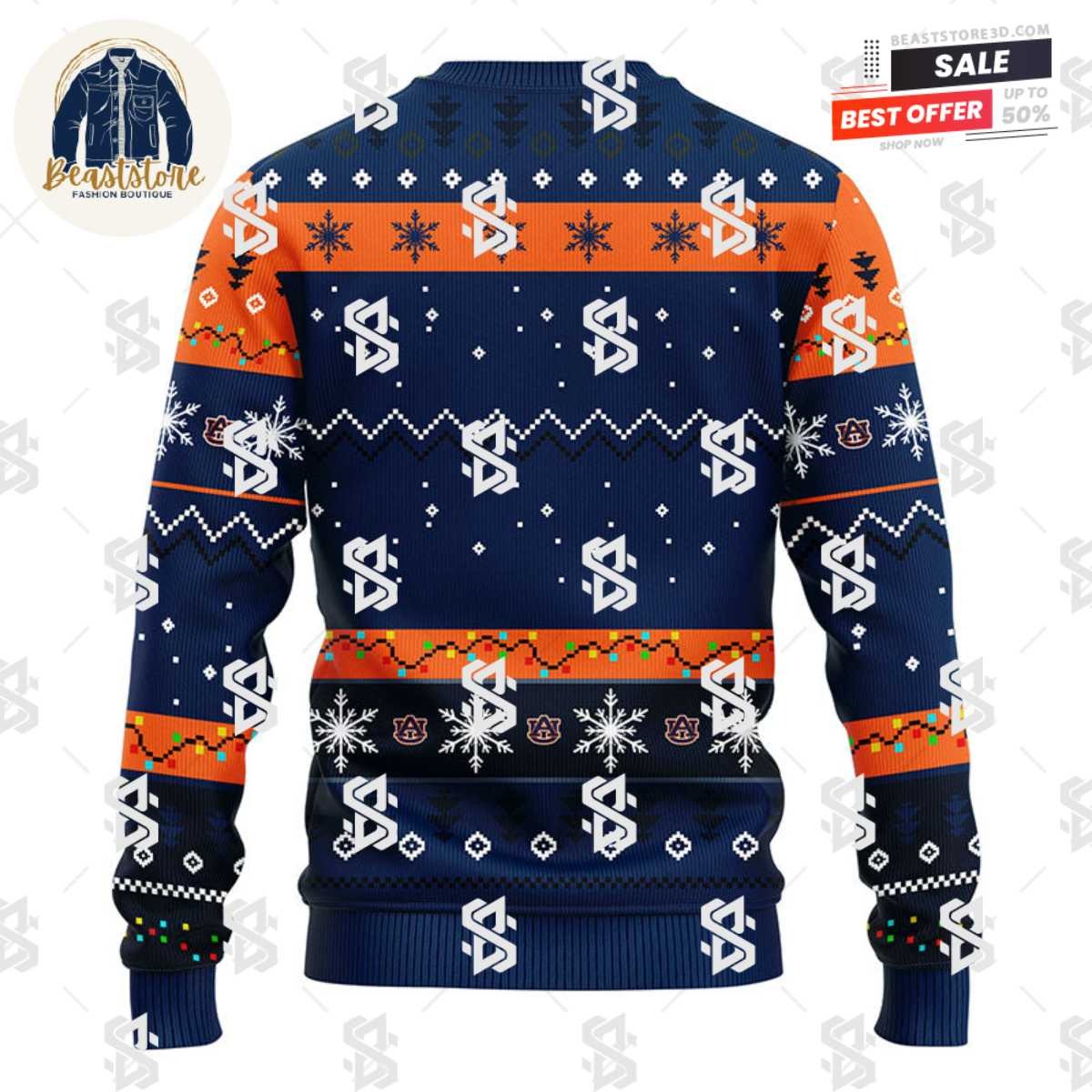 Auburn Tigers Hohoho Mickey Christmas Ugly Sweater