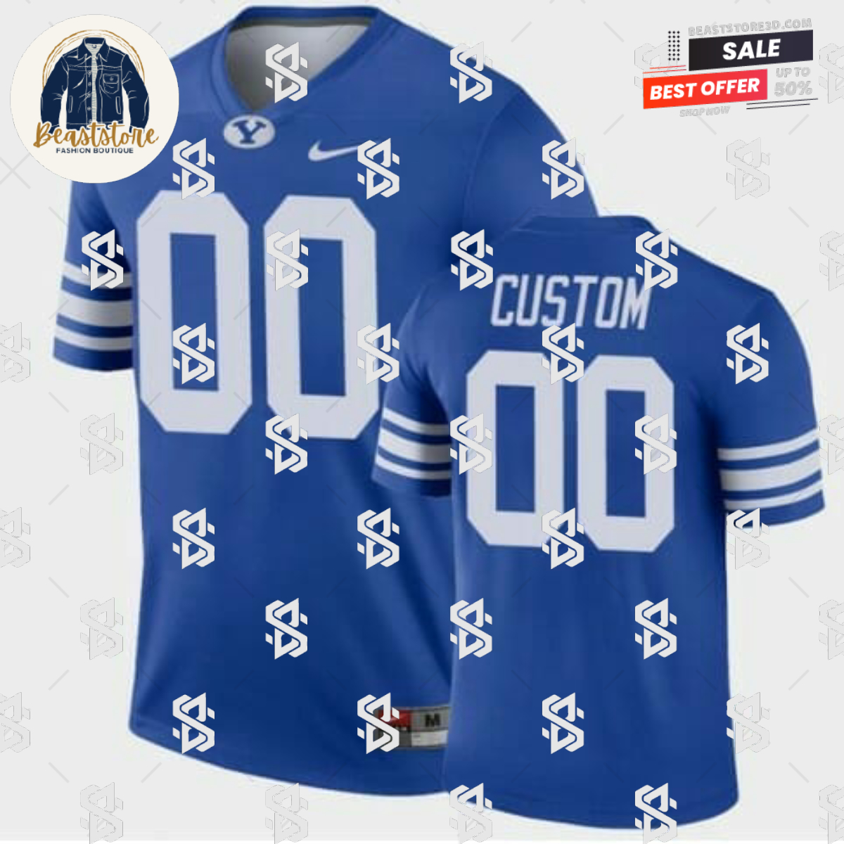 BYU Cougars Custom Jersey Royal College Football Alumni Legend