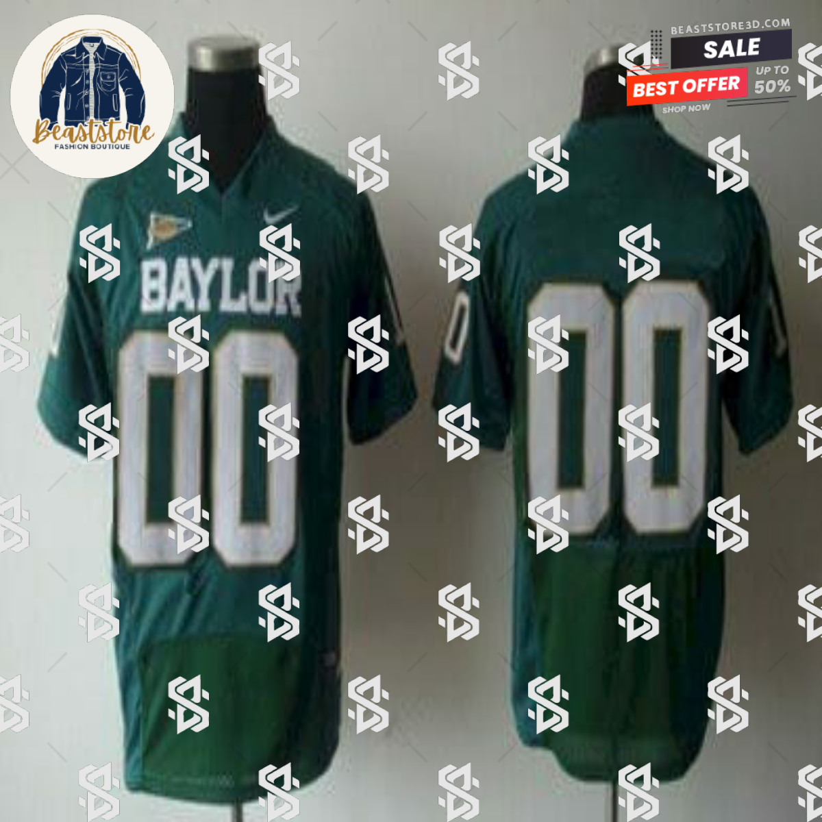 Baylor Football Jersey Custom Name Number College Green