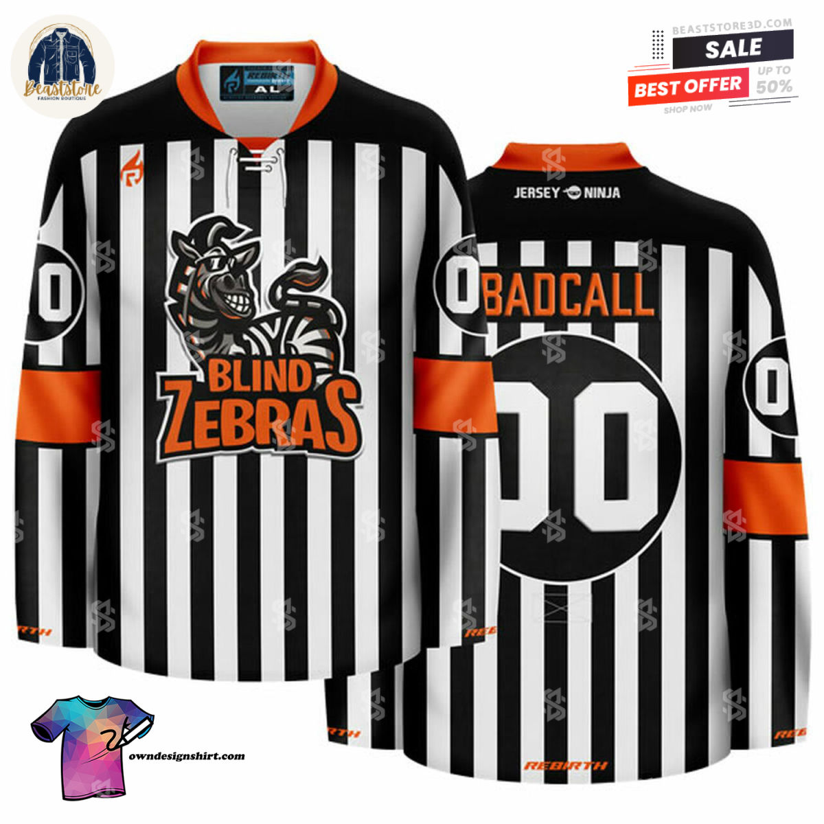 Blind Zebras Custom Hockey Jersey