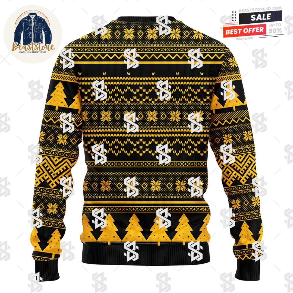 Boston Bruins Groot Hug Christmas Ugly Sweater