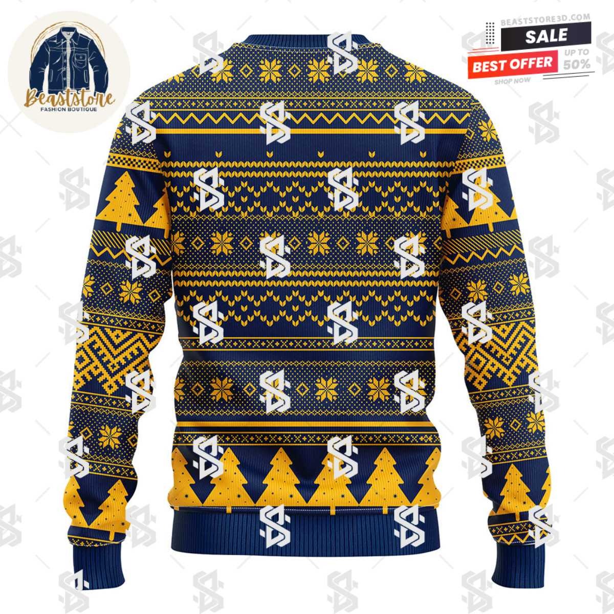 Buffalo Sabres Tree Ugly Christmas Fleece Sweater