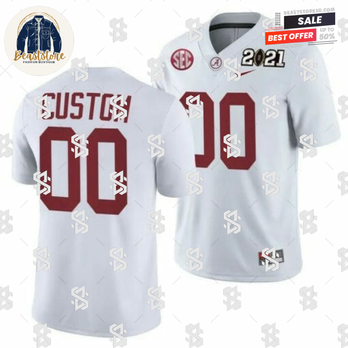Custom Alabama Jersey NCAA College Football Playoff Away White