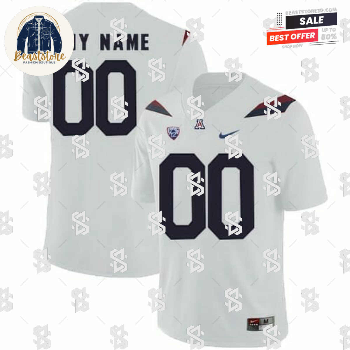 Custom Arizona Wildcats Jersey Name Number College Football White