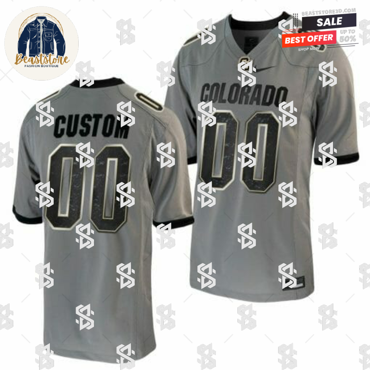 Custom Colorado Buffaloes Jersey Name and Number College Football Untouchable Game Grey