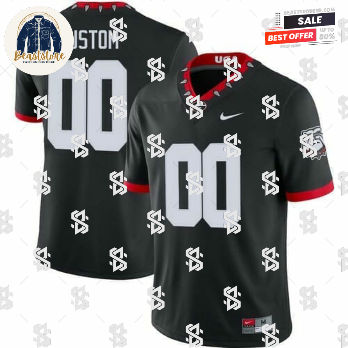 Custom Georgia Bulldogs Football Jersey College Black