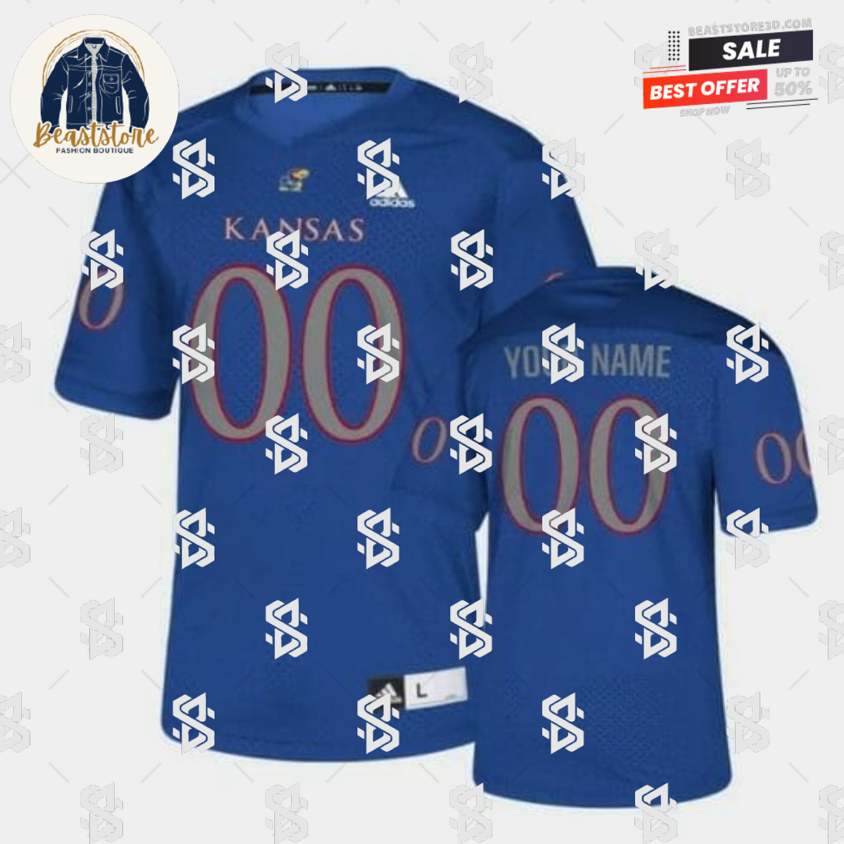 Custom Kansas Jayhawks Jersey Royal College Football Jersey