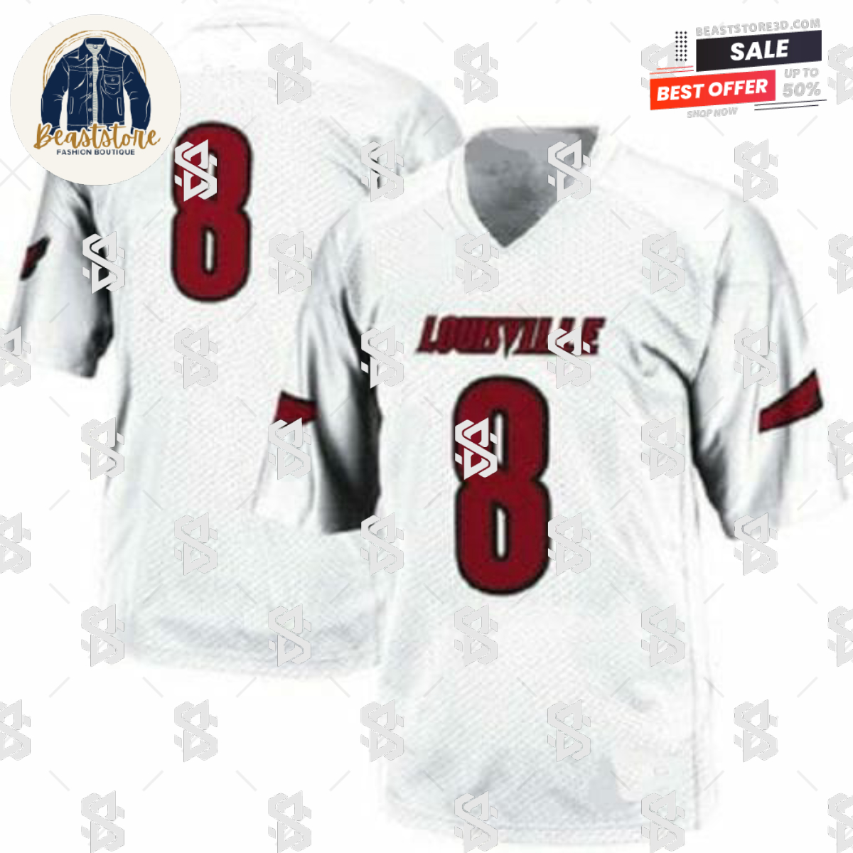 Custom Louisville Football Jersey Name Number NCAA White