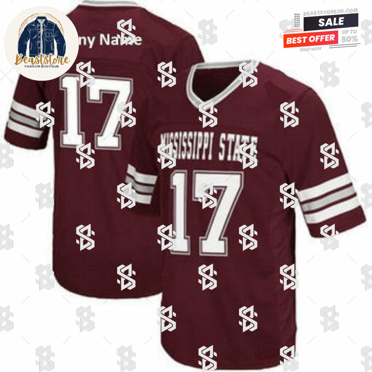Custom Mississippi State Bulldogs Jersey Name Number Football