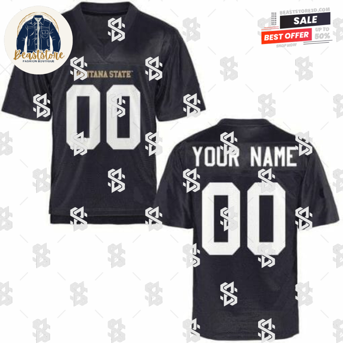 Custom Montana State Jersey Name and Number NCAA College Football