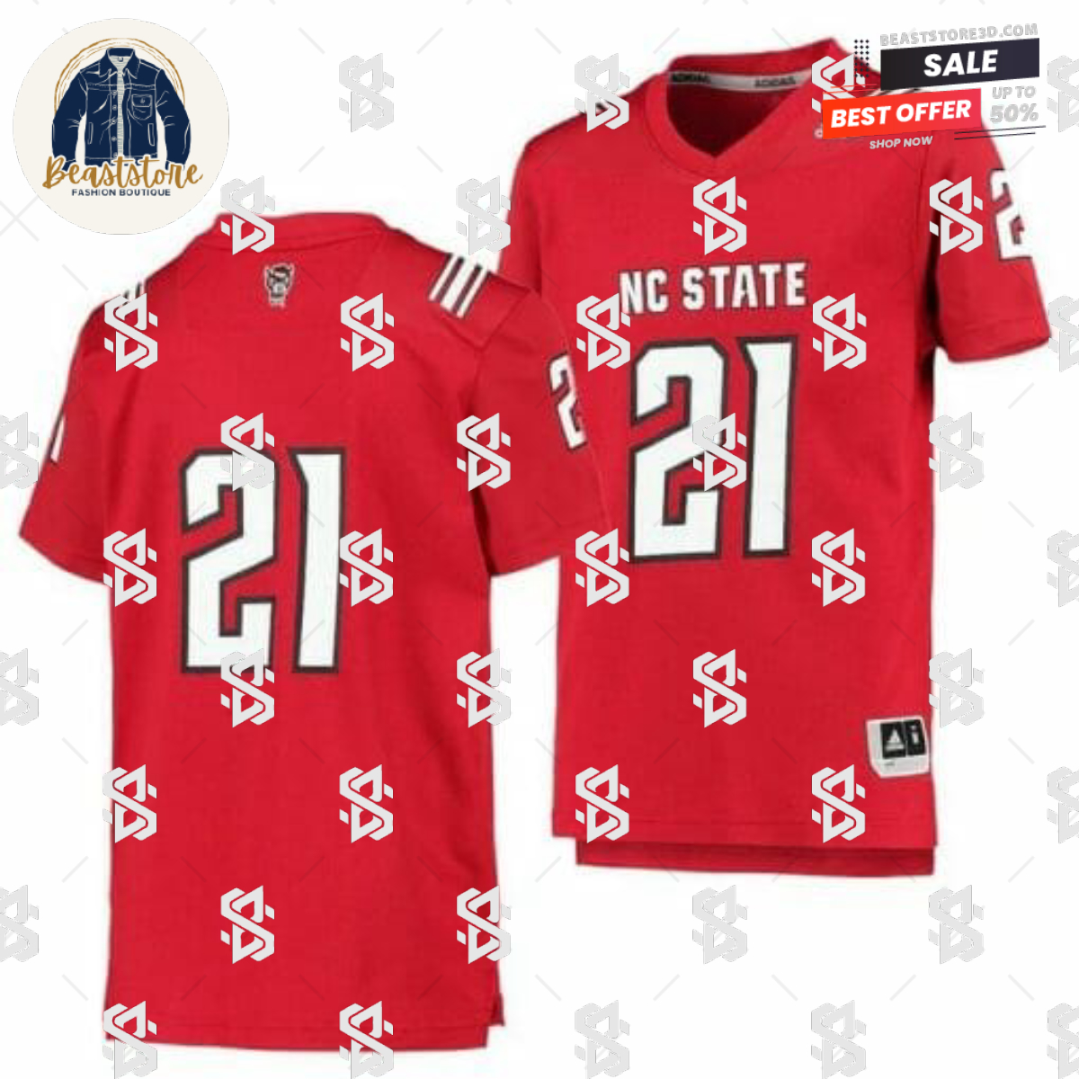 Custom NC State Wolfpack Football Jersey Red College Replica Jersey