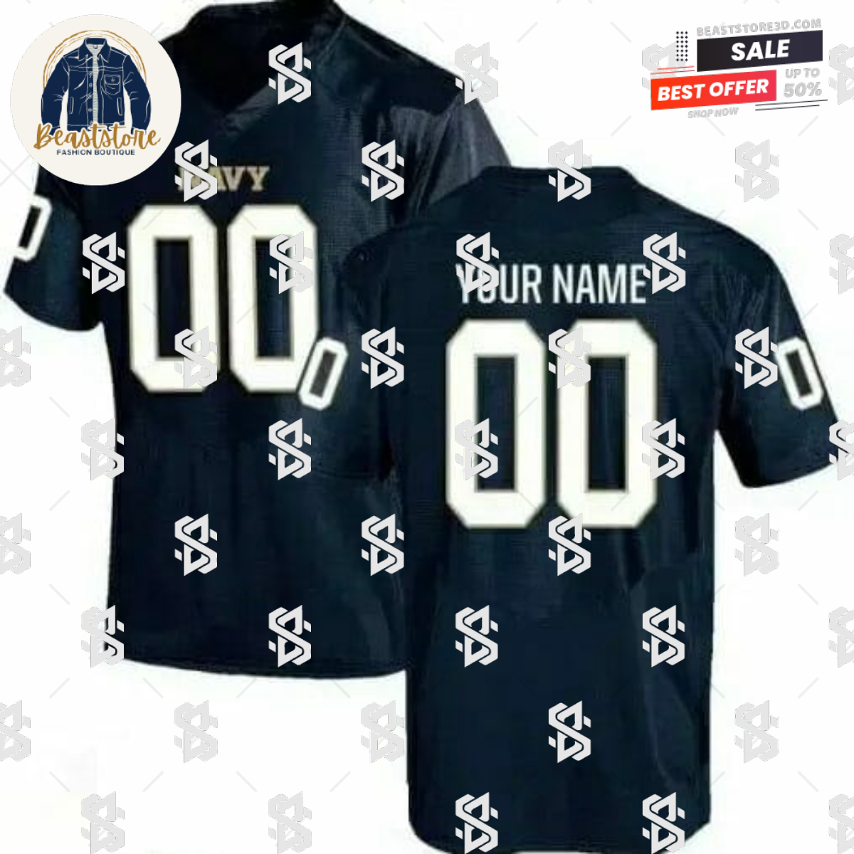 Custom Navy Midshipmen Jersey Football Jersey