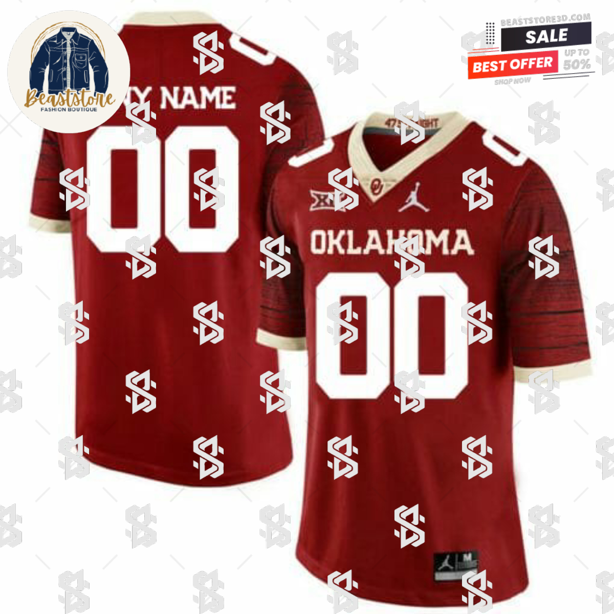 Custom Oklahoma Sooners Jersey Name Number Football Red