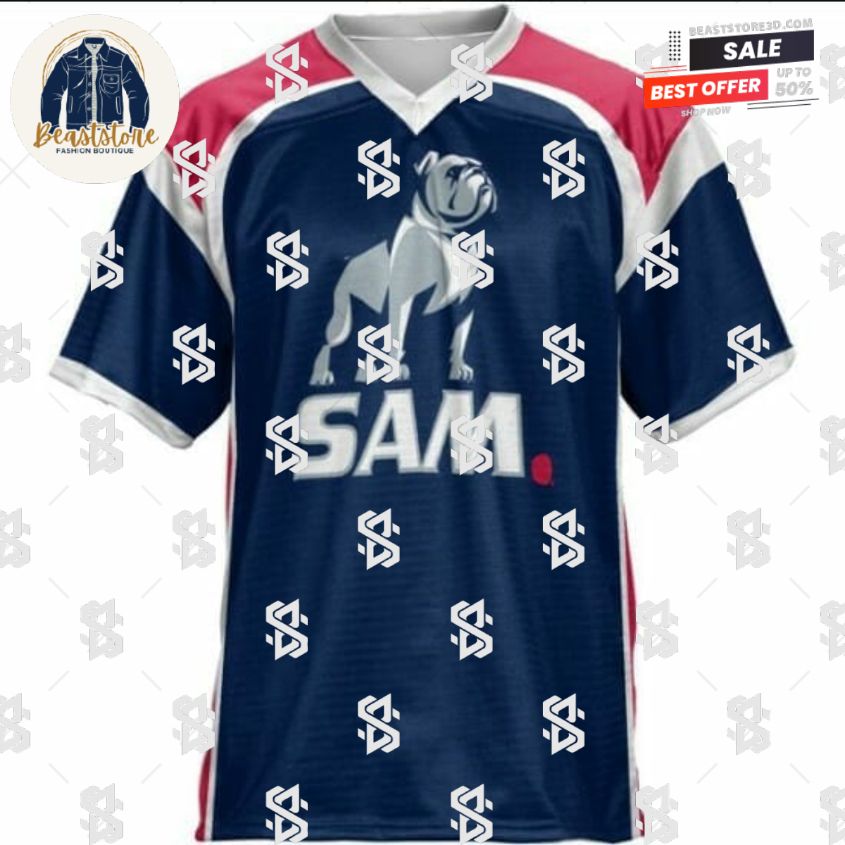 Custom Samford Bulldogs Jersey University Red Zone Football