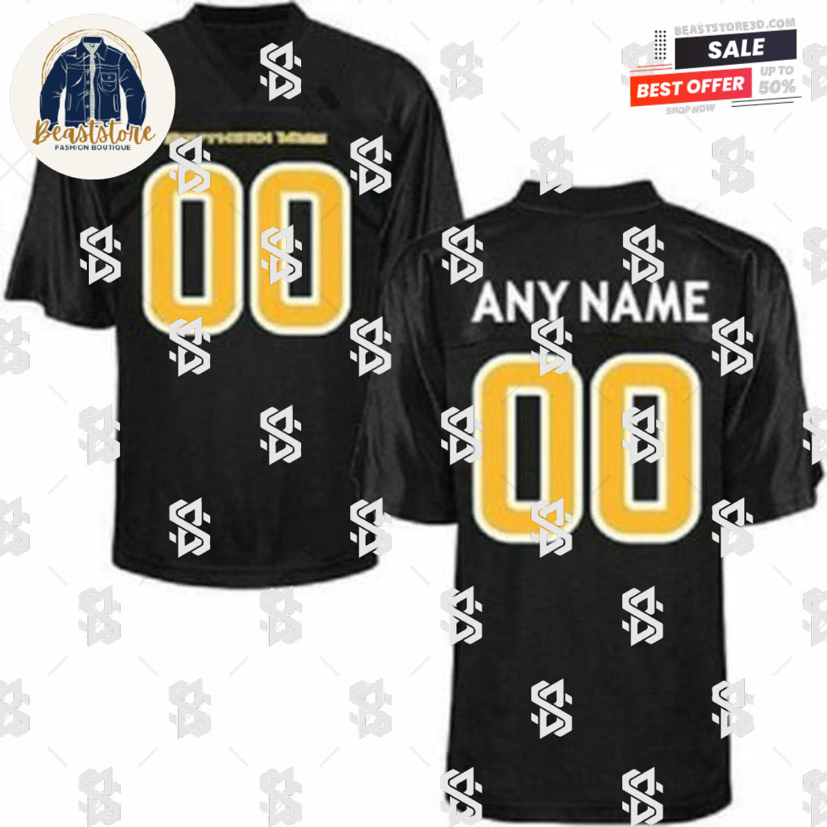 Custom Southern Miss Golden Eagles Jersey Name Number Football Black