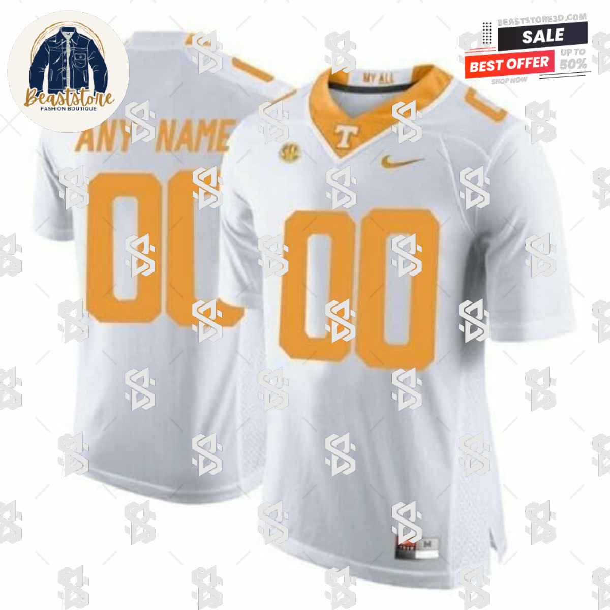 Custom Tennessee Vols Jersey White College Limited Football Jersey