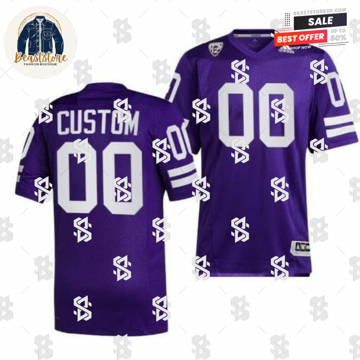 Custom Washington Huskies Jersey Purple 91 Throwback Jersey Reverse Retro