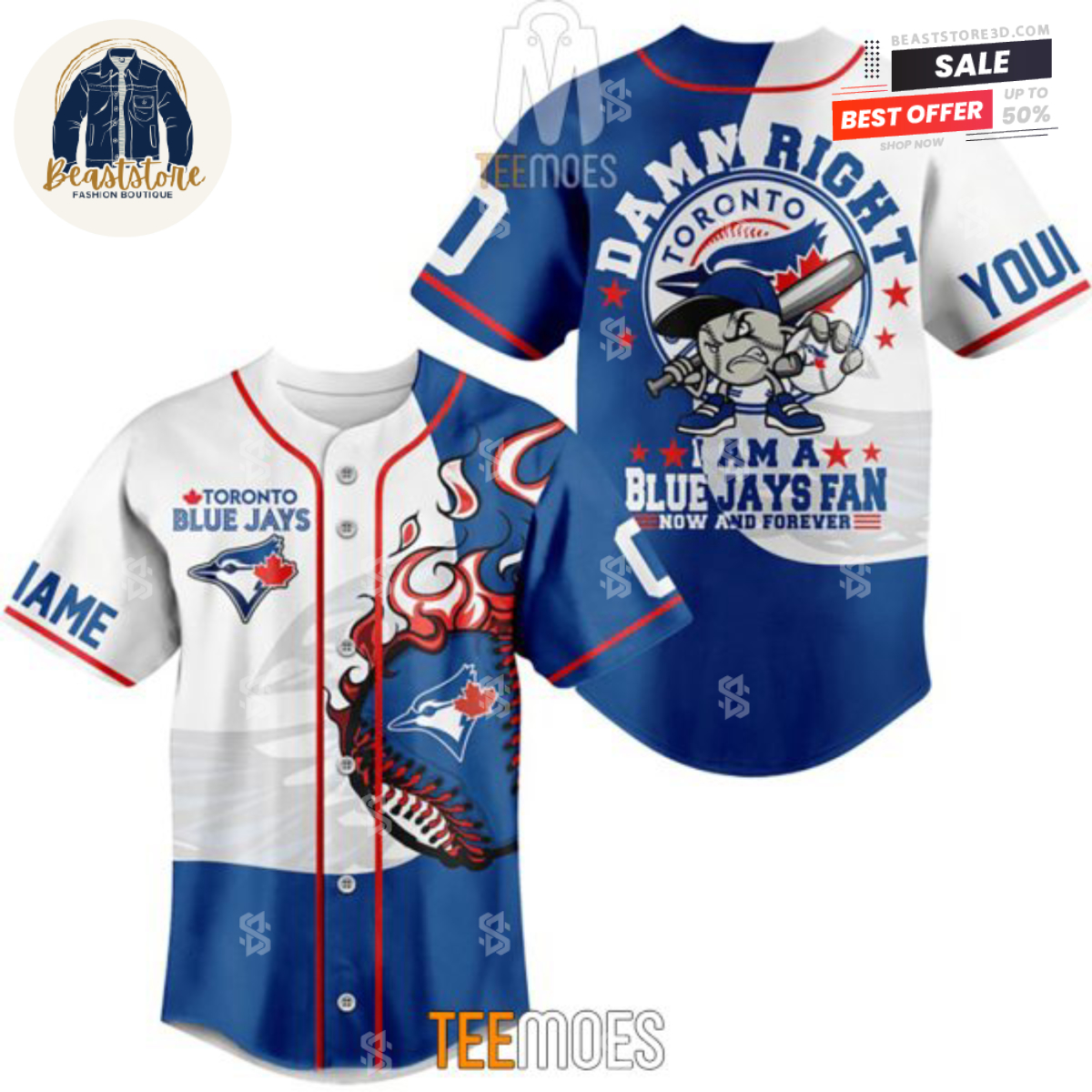 Damn Right I Am A Blue Jays Fan Customized Baseball Jersey