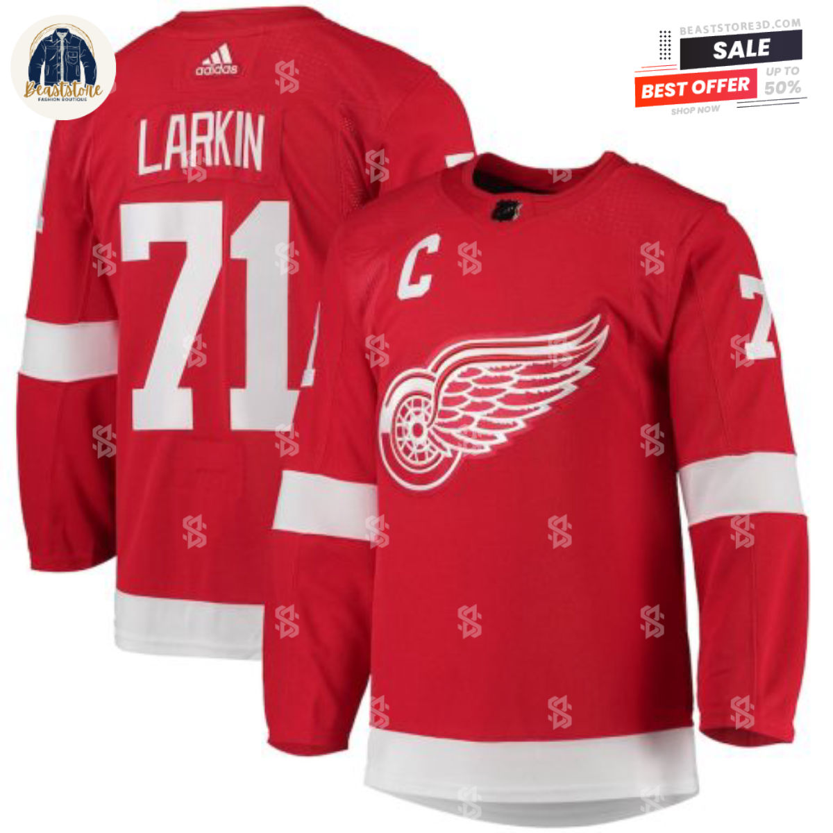 Detroit Red Wings Dylan Larkin Red Home Adidas NHL Hockey Jerseys