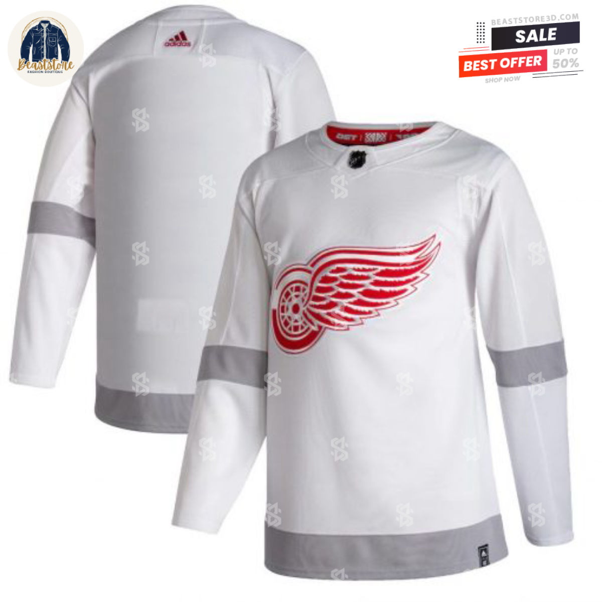 Detroit Red Wings White Reverse Retro NHL Hockey Jerseys