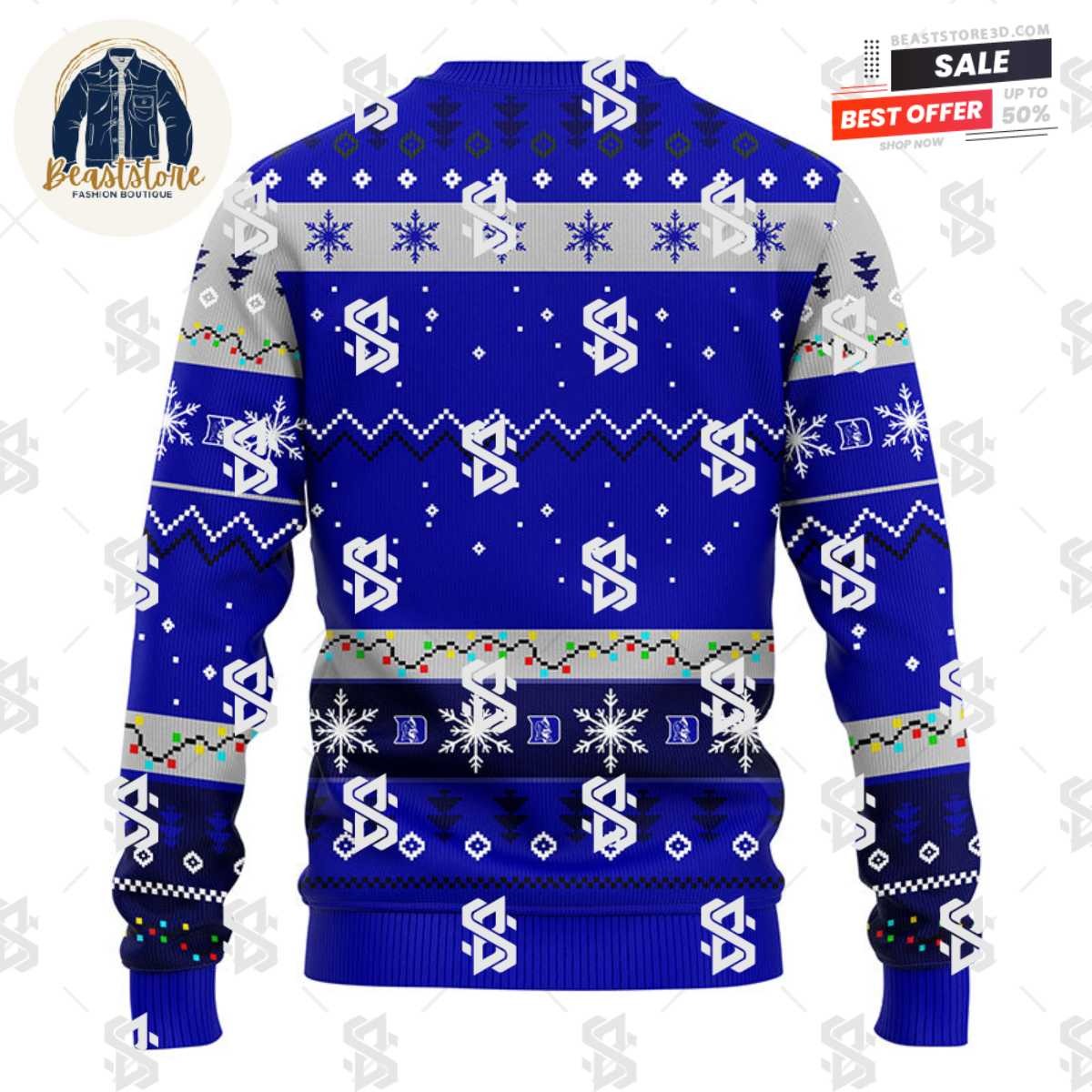 Duke Blue Devils Hohoho Mickey Christmas Ugly Sweater