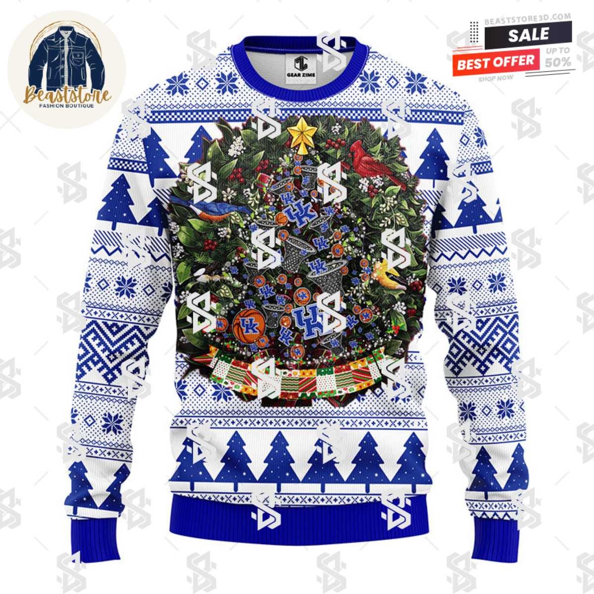 Duke Blue Devils Tree Ball Christmas Ugly Sweater