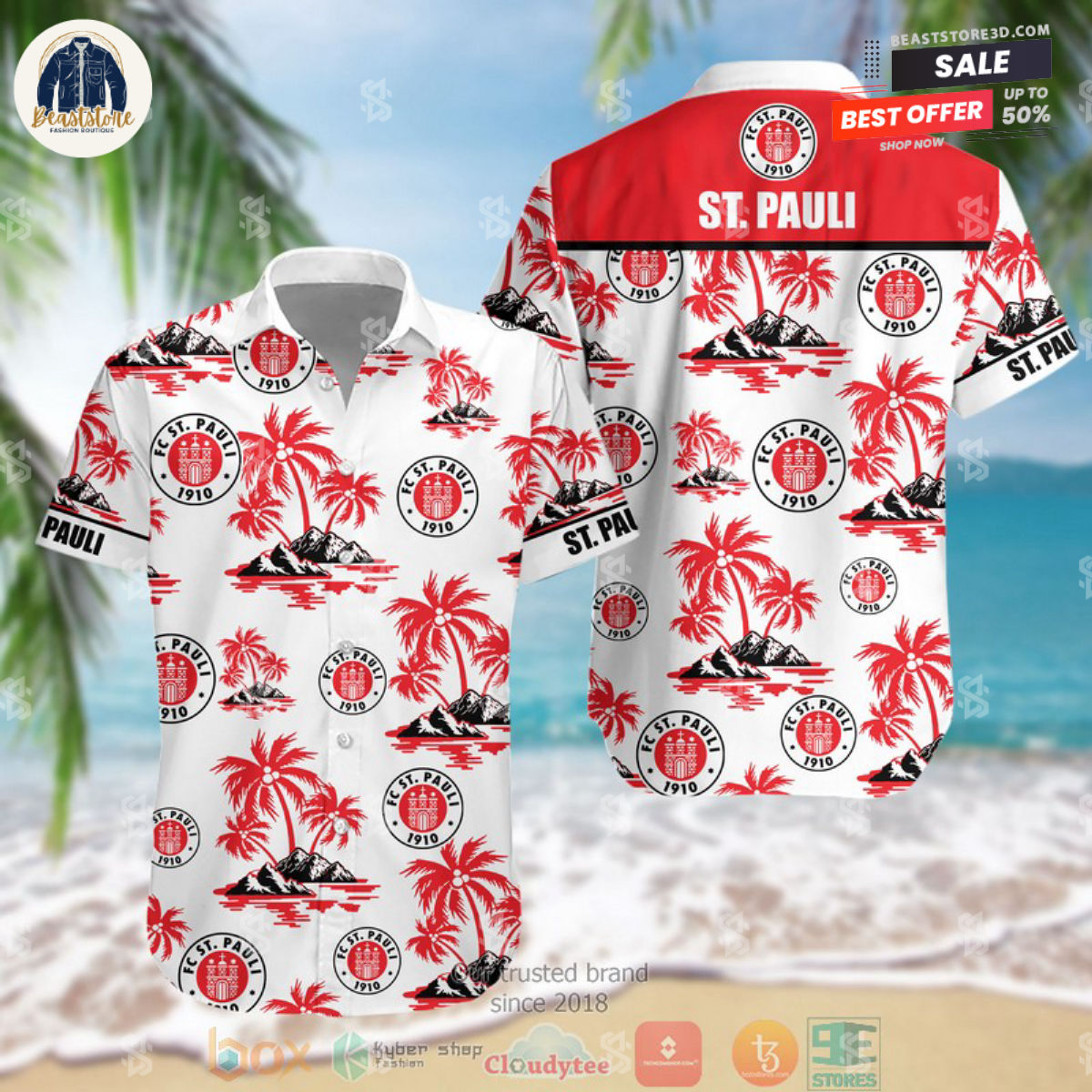 FC St. Pauli Hawaiian Shirt