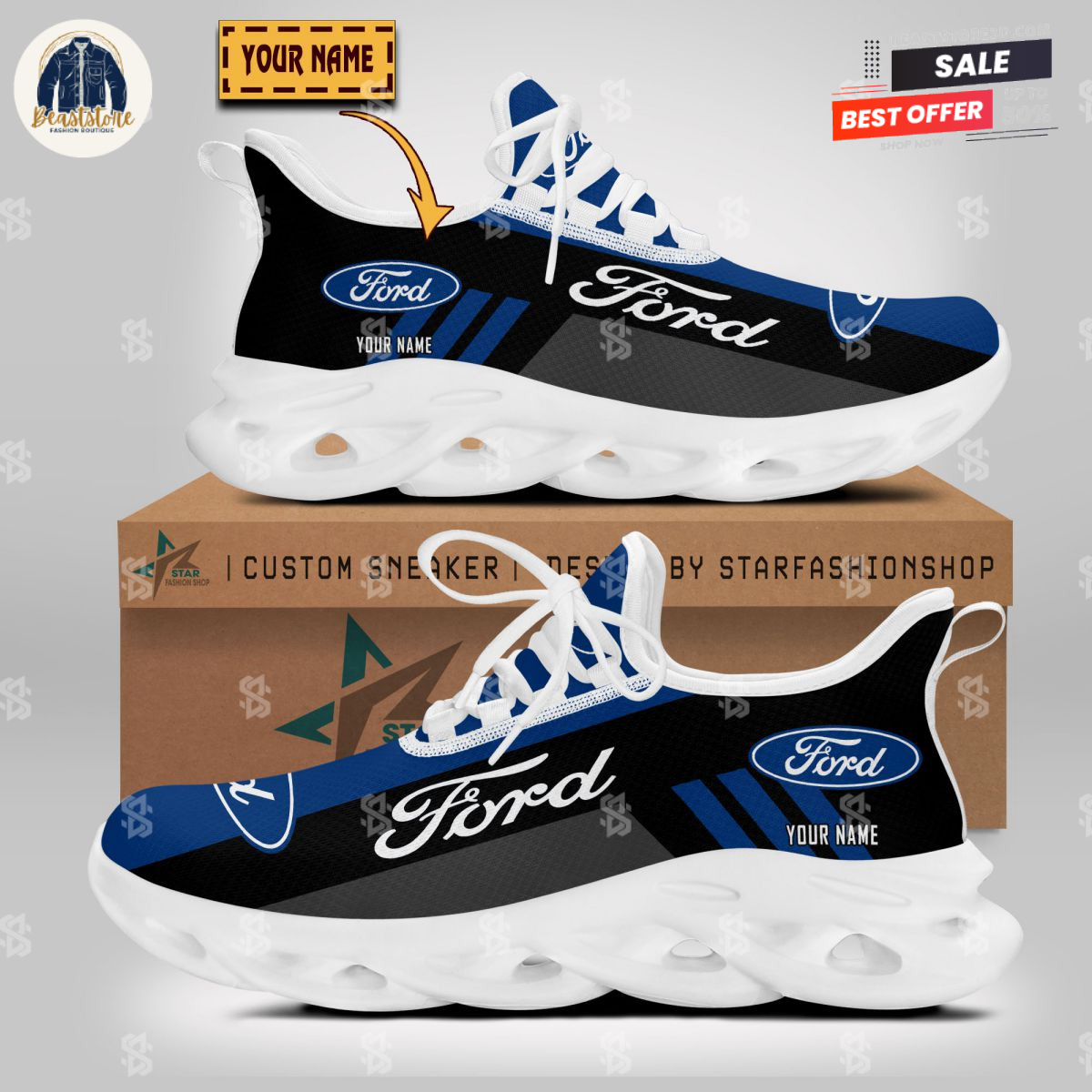 Ford Motor Logo Trending Personalized Max Soul Shoes