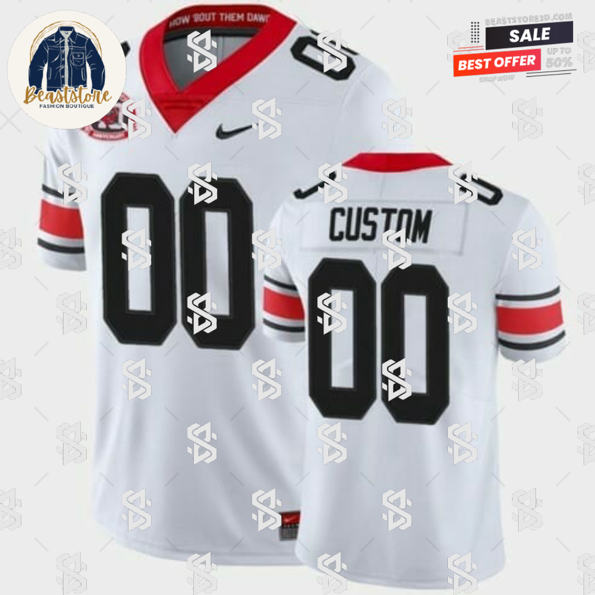 Georgia Bulldogs Football Jersey Custom White College 40th Anniversary Alternate