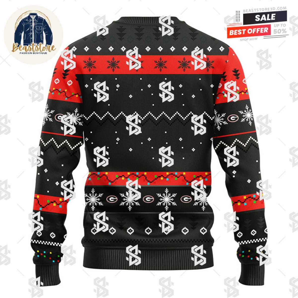 Georgia Bulldogs Hohoho Mickey Christmas Ugly Sweater