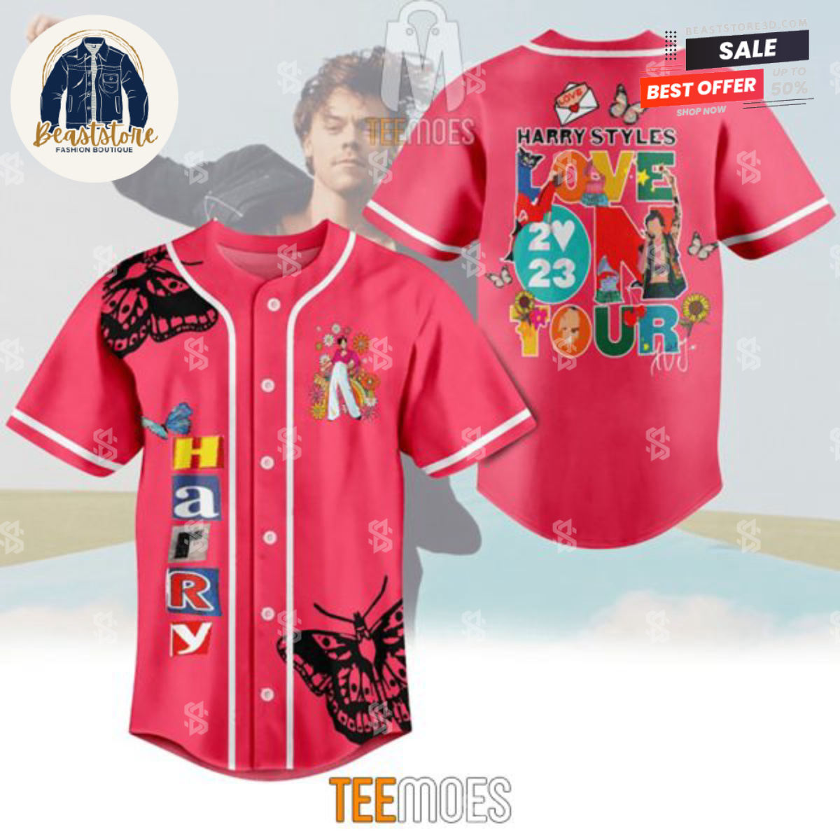 Harry Styles Love On Tour 2023 Pinky Baseball Jersey