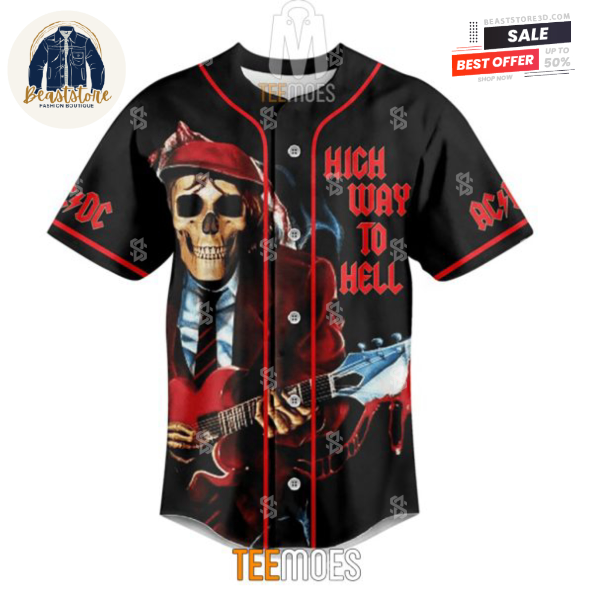 High Way To Hell ACDC Baseball Jersey