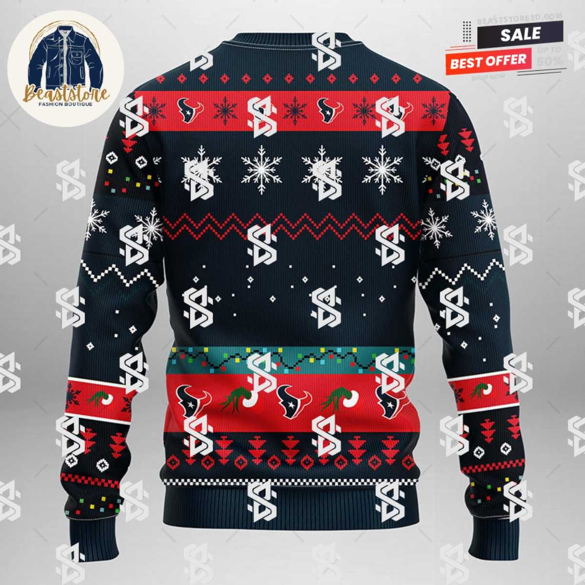 Houston Texans Grinch Christmas Ugly Sweater
