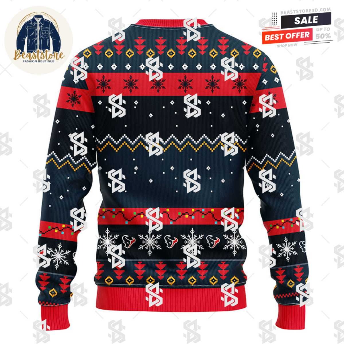 Houston Texans HoHoHo Mickey Christmas Ugly Sweater