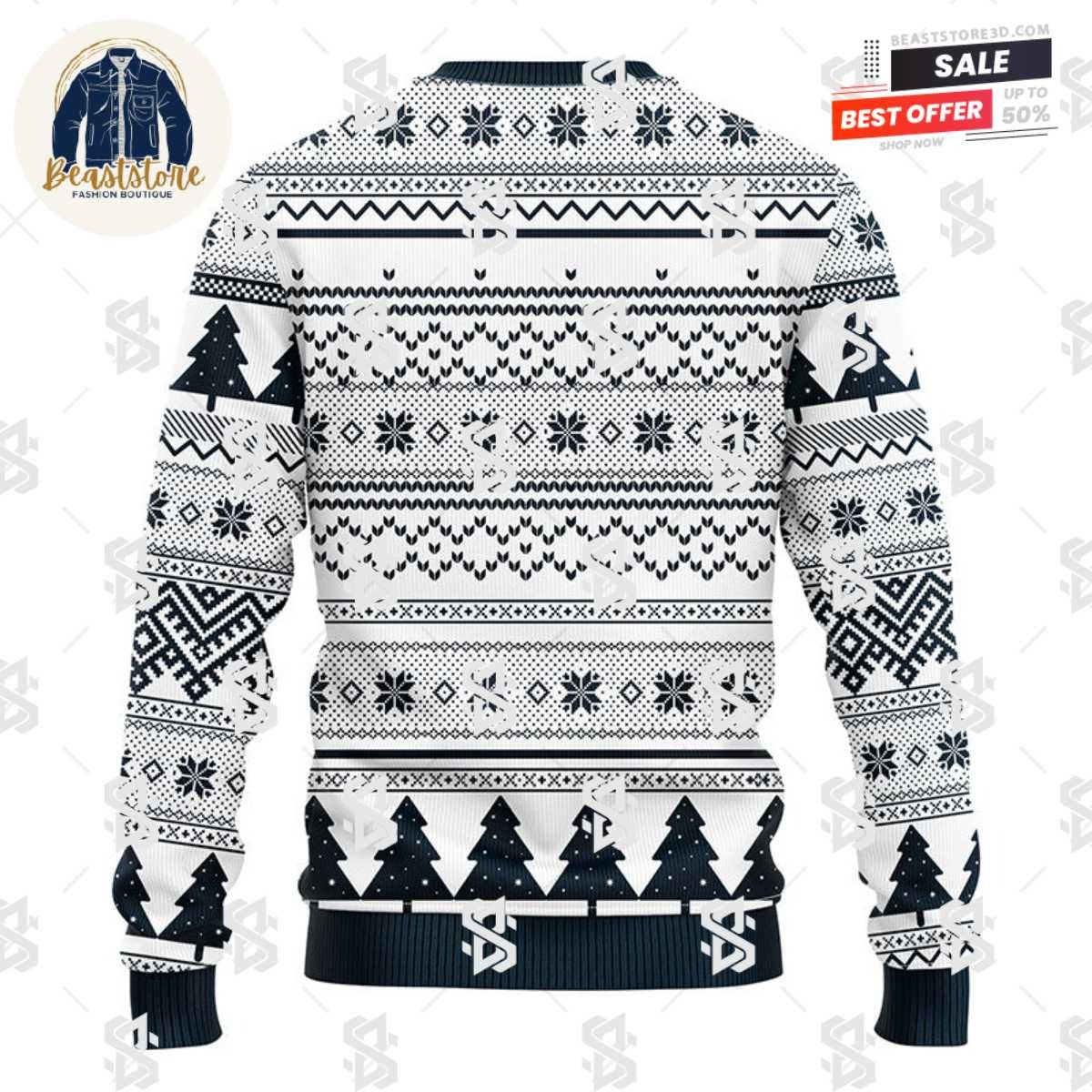 Houston Texans Skull Flower Ugly Christmas Ugly Sweater