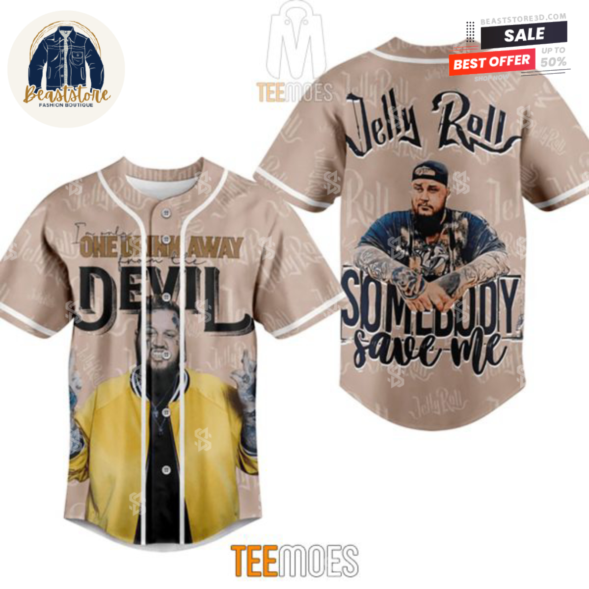Jelly Roll Somebody Save Me Baseball Jersey