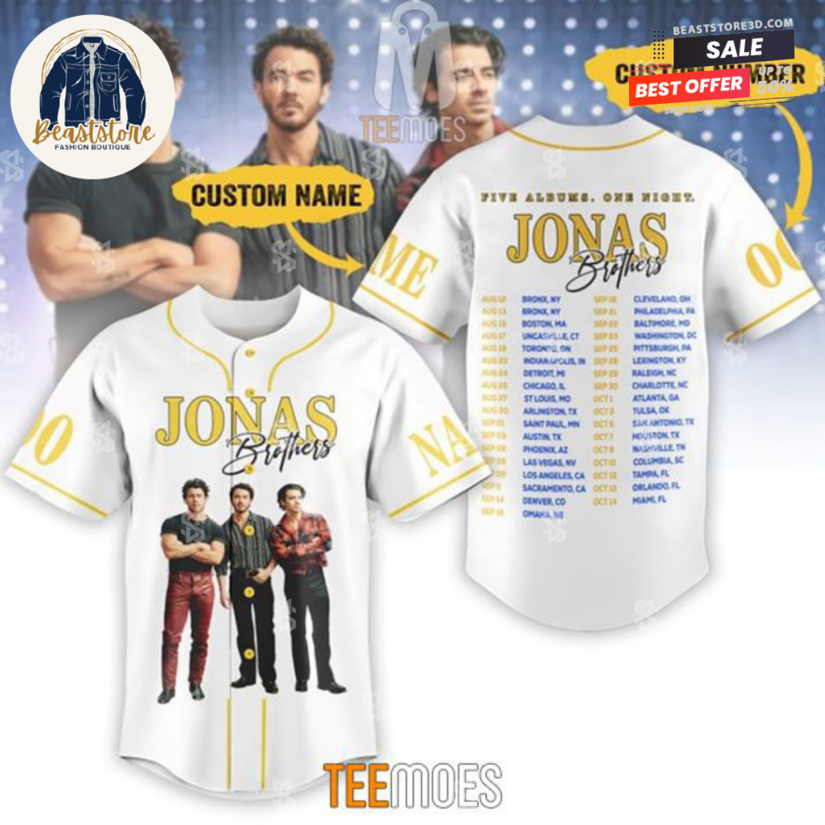 Jonas Brothers 2023 Tour Customized Baseball Jersey