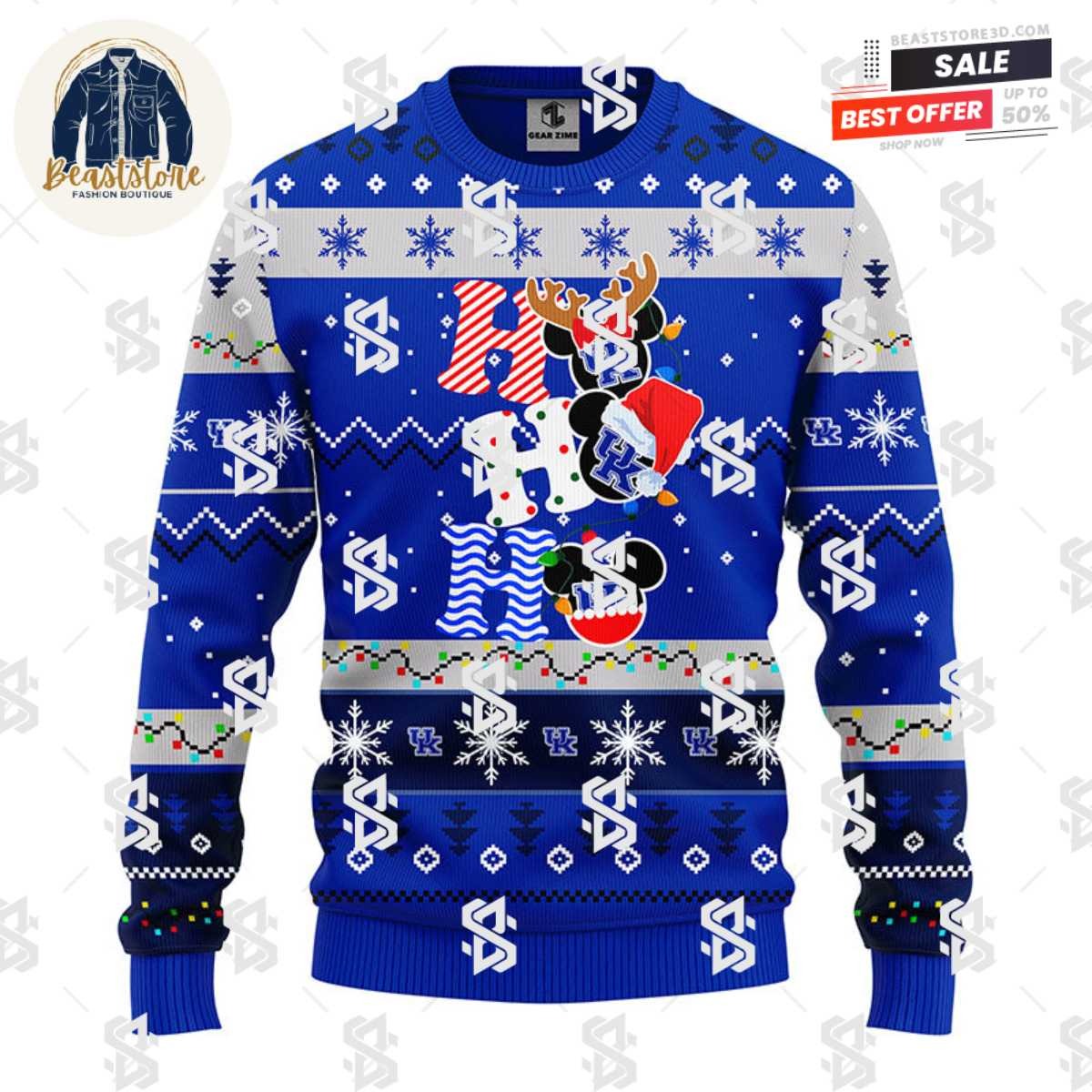 Kentucky Wildcats Hohoho Mickey Christmas Ugly Sweater