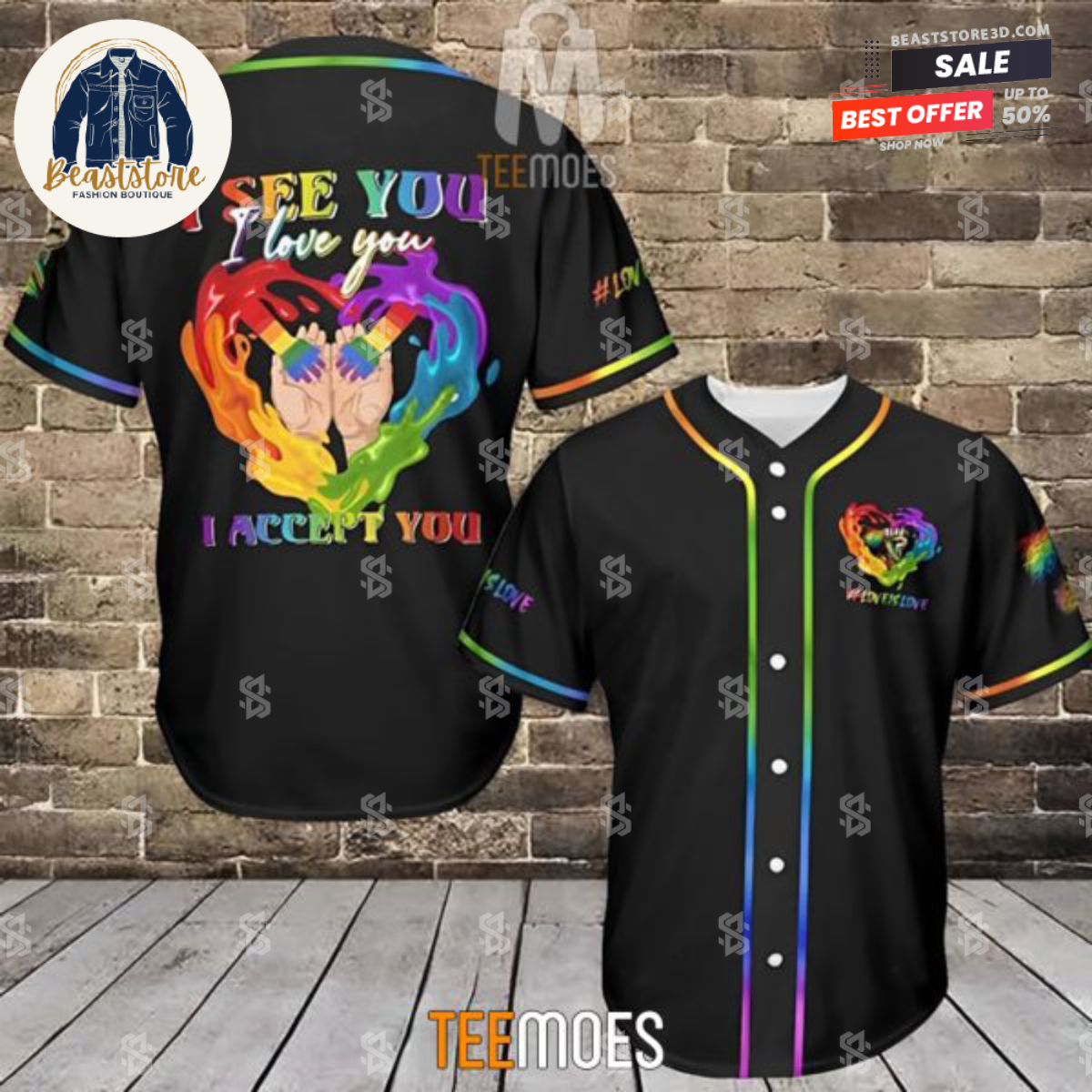 LGBT Gay Pride I Accept You Customized Baseball Jersey