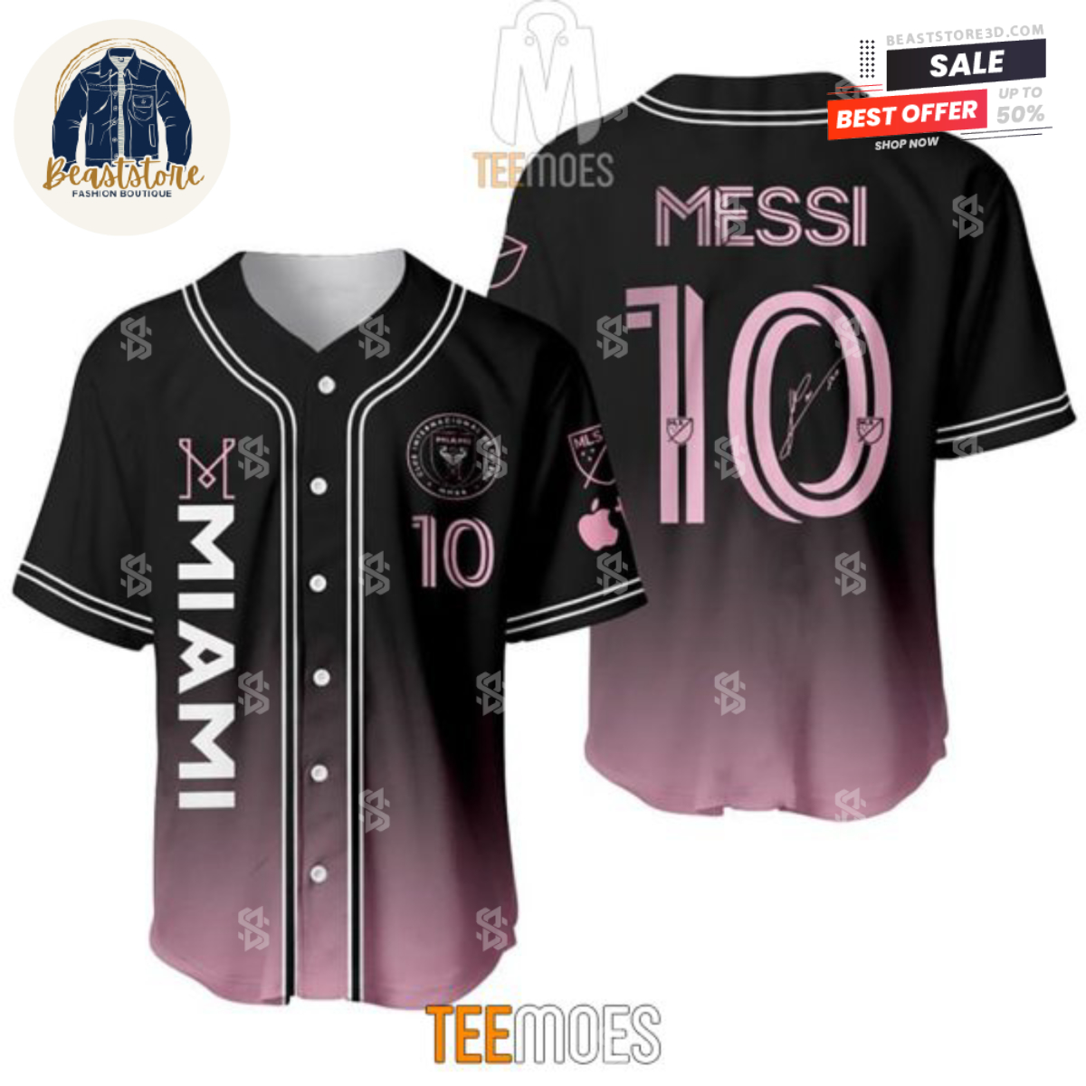 Lionel Messi No 10 Signed Inter Miami Customized Baseball Jersey