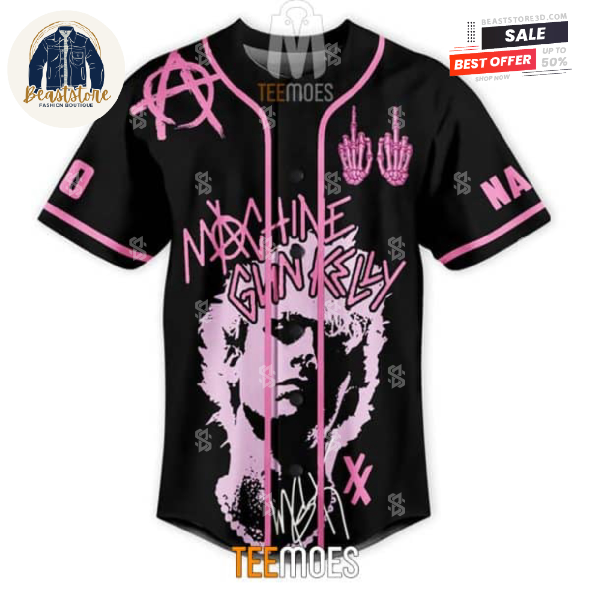 Machine Gun Kelly Customized Baseball Jersey