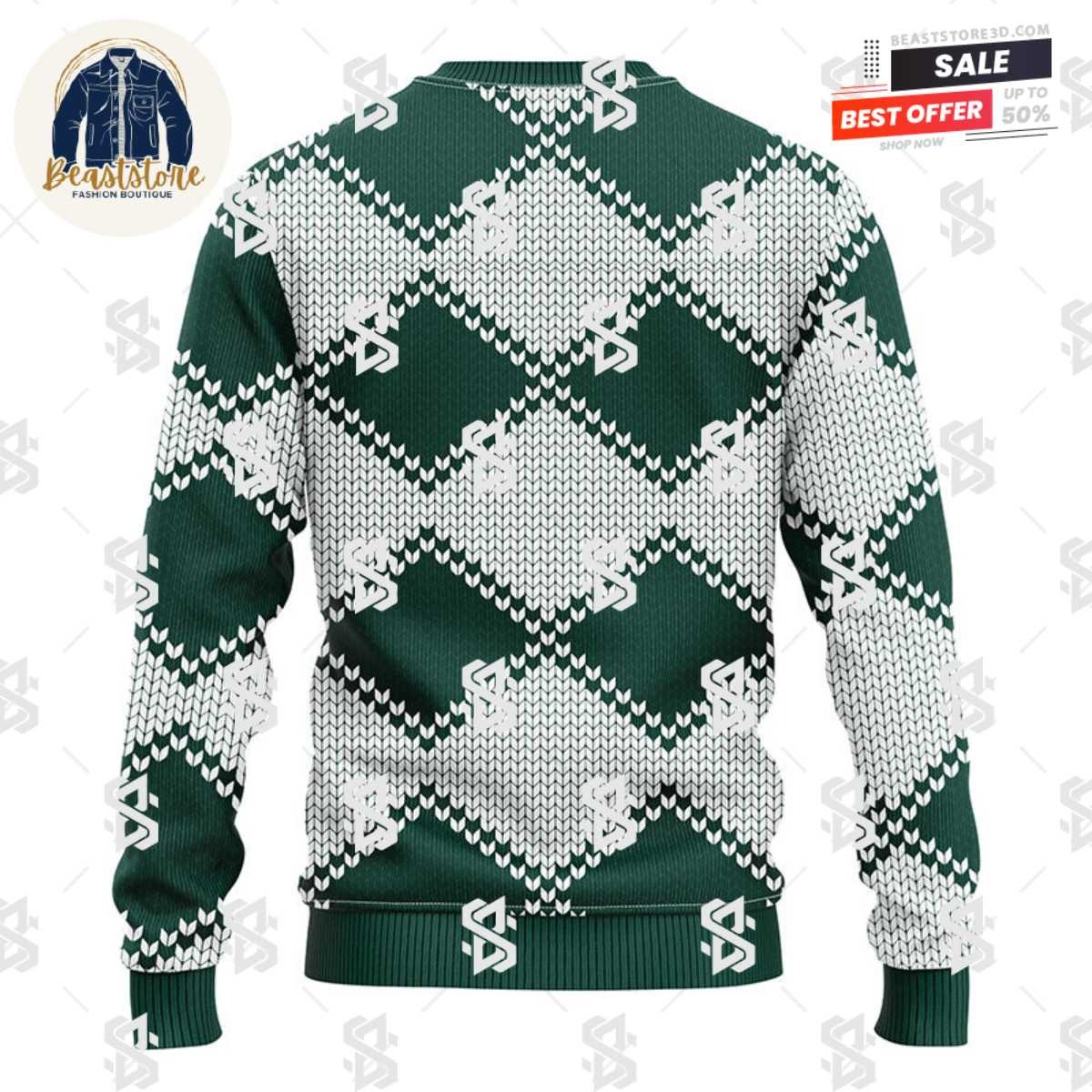 Michigan State Spartans Pub Dog Christmas Ugly Sweater