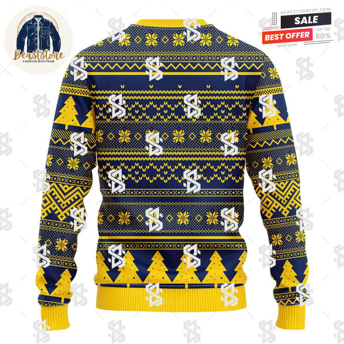 Michigan Wolverines Grateful Dead Ugly Christmas Fleece Sweater