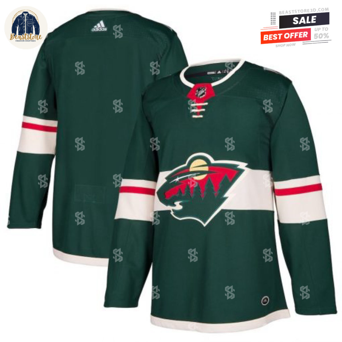Minnesota Wild Green Home Blank NHL Hockey Jerseys
